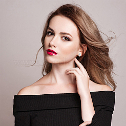 5 пара сережек-каффов с искусственным жемчугом 5 размера&nbsp;EJEW-FI0002-54