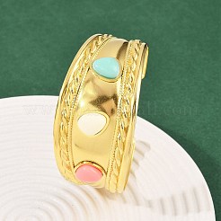 Широкие браслеты-манжеты из нержавеющей стали 304 для женщин&nbsp;LS-BJEW-K285-02G