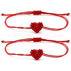 Минималистичные браслеты ручной работы из плетеного полиэстерового шнура в форме сердца&nbsp;LU3037