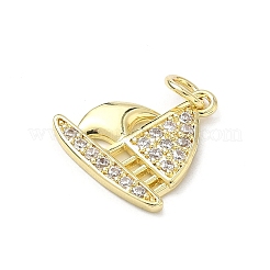 Латунные микропаве прозрачные подвески с фианитом&nbsp;KK-H255-27G