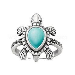 Кольца из ретро-сплава и синтетической бирюзы&nbsp;FS-WG1C352-01