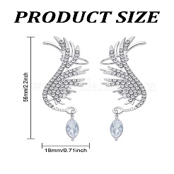 1 пара висячих серег-манжет из сплава стекла для женщин&nbsp;EJEW-LP0012-15