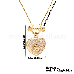 Модные латунные ожерелья с подвеской в виде сердца и звезды&nbsp;PD1467