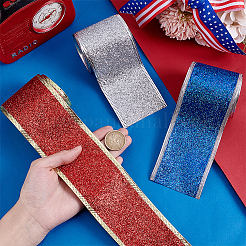 3 рулон двухцветной блестящей полиэстеровой ленты с блестками&nbsp;OCOR-PH0005-54