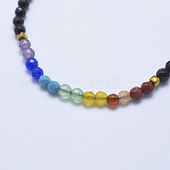 Браслеты из плетеных бусин из натурального черного турмалина&nbsp;BJEW-I258-M06