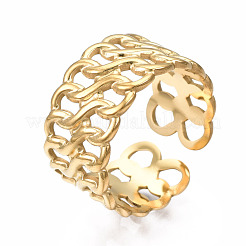 Открытое кольцо-манжета из нержавеющей стали 304&nbsp;RJEW-T023-24G