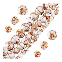 3 стиль матовые синтетические золотые бирюзовые бусины&nbsp;G-PH0003-13