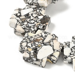 Окрашенные синтетические бирюзовые бусы нити&nbsp;G-M448-A01-01