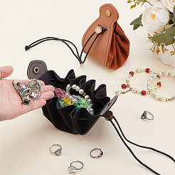 2 шт. 2-х цветные кожаные сумки для хранения ювелирных изделий с завязками&nbsp;DIY-AN0001-32