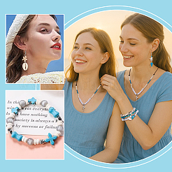 Наборы для браслета/ожерелья из синтетических бирюзовых бусин своими руками&nbsp;DIY-PH0031-47