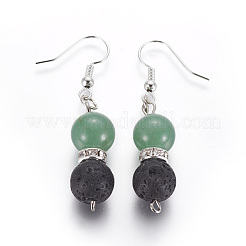 Латунь болтающийся серьги EJEW-JE03135-M