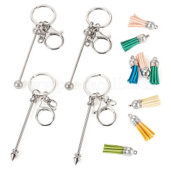 Наборы для самостоятельного изготовления брелоков из сплава и алюминиевого сплава с бусинами&nbsp;DIY-TA0012-43P