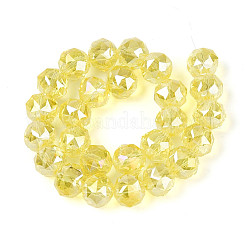 Нити из прозрачных круглых бусин с цветным покрытием ab&nbsp;EGLA-T029-8mm-12T-16