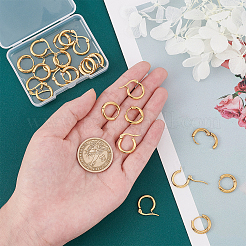 12 пара серег-колец Huggie Hoop из нержавеющей стали 304 в двух стилях&nbsp;STAS-UN0032-60