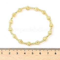 Латунные круглые бусины эластичные браслеты для женщин и мужчин&nbsp;LS-BJEW-Z129-01G