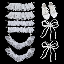 8 шт. 2 стиля подвески из полиэфирного кружева и искусственного жемчуга из смолы&nbsp;HJEW-GA00019