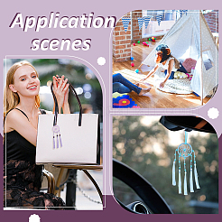 Наборы для самостоятельного изготовления сетки/паутины из полиэстера и искусственной замши с перьями&nbsp;DIY-GA0008-55