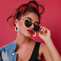 6 пара 6-х стилевых акриловых сережек-гвоздиков с выемками прямоугольной формы&nbsp;EJEW-AN0001-59