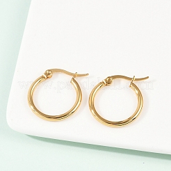 Серьги-кольца из нержавеющей стали 201 с вакуумным покрытием PVD и штифтами из нержавеющей стали 304 для женщин&nbsp;LS-EJEW-D279-12G-05