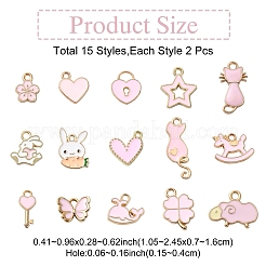 30шт 15 стиля подвески из сплава с эмалью&nbsp;ENAM-YW0004-25