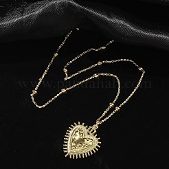 Ожерелья с подвеской в виде сердца из латуни для женщин&nbsp;LS-NJEW-U020-02G