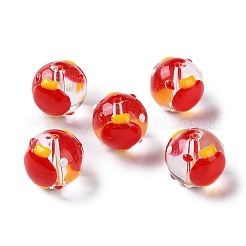 Прозрачные стеклянные эмалированные бусины в китайском стиле&nbsp;GLAA-G107-05B