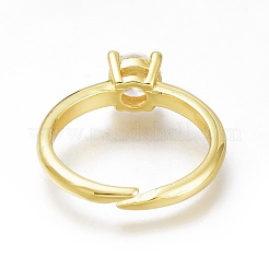 Латунные кольца-пасьянсы с микропаве и прозрачным кубическим цирконием&nbsp;RJEW-N031-13G