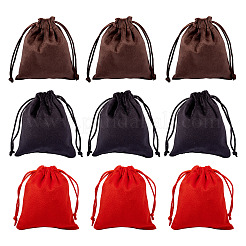 10 шт. бархатных мешочков для хранения украшений на завязках&nbsp;ABAG-TA0001-31B