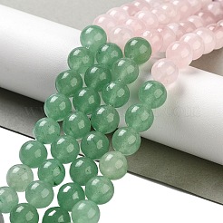 Нити бусин из натурального цветка амазонита и аметиста и цветка амазонита и зеленого авантюрина и синего авантюрина&nbsp;G-B095-A01-02