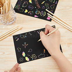 200шт 2 стиля бамбуковая ручка для радужной бумаги для скретч-арта&nbsp;AJEW-FH0004-44