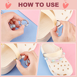 1 комплект цепочек для обуви с прозрачными акриловыми бусинами в виде цветка&nbsp;FIND-PH0009-97