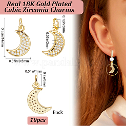 10шт латунные подвески из кубического циркония с микро-паве&nbsp;KK-BBC0015-97