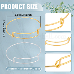 30шт 2 цвета регулируемый железный расширяемый браслет изготовление&nbsp;BJEW-UN0001-63