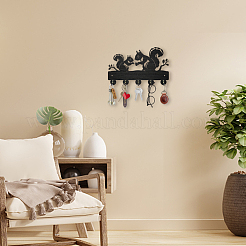 Настенные вешалки из дерева и железа&nbsp;HJEW-WH0055-022