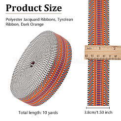 10 ярд полиэстеровых полосатых лент&nbsp;SRIB-WH0011-257