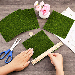 6 шт. квадратной ткани с искусственным мхом&nbsp;DJEW-SP0001-23