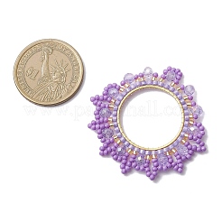 Подвески в виде венков из стеклянных бисеров&nbsp;PALLOY-MZ01005-02