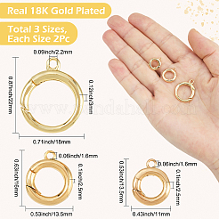 6 шт. 3 стиля латунных застежек с пружинным затвором&nbsp;KK-SC0007-09