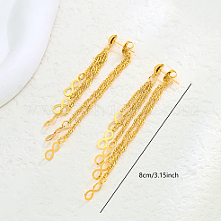 Серьги-гвоздики с кисточками в форме бесконечности из латуни&nbsp;NC4047