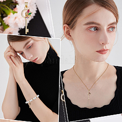 6шт латунь микро паве прозрачный кубический цирконий кулон&nbsp;ZIRC-BBC0001-46