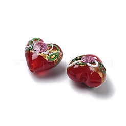 Бусины ручной работы золотой фольги стекла&nbsp;LAMP-K039-43