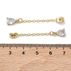 Покрытие стойки латунь микро паве прозрачный кубический цирконий фрикционная ушная гайка&nbsp;EJEW-I266-04G