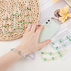 6 шт. 6-х цветные акриловые ремешки для мобильных телефонов&nbsp;AJEW-AN0007-49