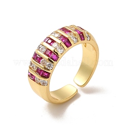 Прямоугольное открытое кольцо-манжета из кубического циркония&nbsp;RJEW-A015-04G