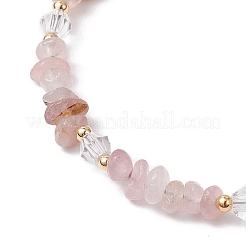 Браслеты из натурального розового кварца с бусинами для женщин&nbsp;BJEW-JB11742-11