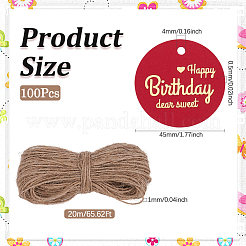 100 шт. плоские круглые золотые слова «с днем рождения»&nbsp;DIY-SP0003-87C