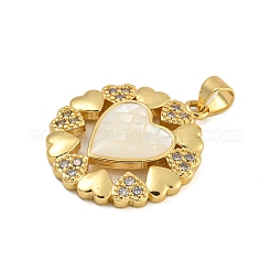 Сердце стойки обшивки латунь микро проложить Цирконом подвески&nbsp;KK-C074-54G