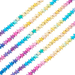 2 starnds градиент цвета гальванизированные синтетические немагнитные гематитовые бусины нити&nbsp;G-TA0002-86C