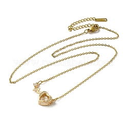 Ожерелья с подвесками из латуни и стразами&nbsp;NJEW-M210-04G