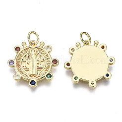 Латунные микро проложить кубического циркония подвески&nbsp;ZIRC-N039-059-NF